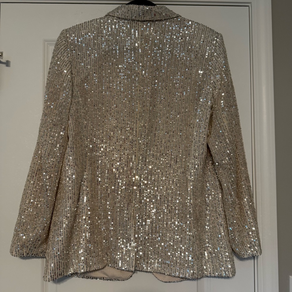 LOFT Silver Sequin Women's Blazer - Picture 3 of 3